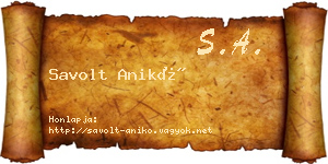 Savolt Anikó névjegykártya